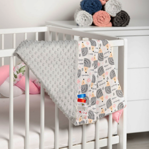 5903076304261 minky blanker hedgehogs grey